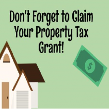 Don’t Forget to Claim your Property Tax Grant!